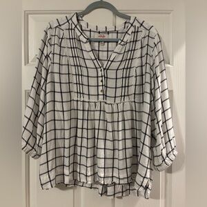 Wrangler Black and White Grid Blouse